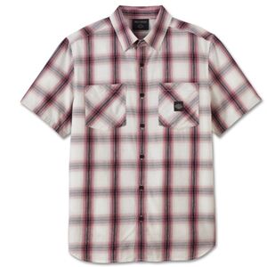 Harley Davidson Men's Forever Harley Short Sleeve Shirt XL Red White Plaid EUC